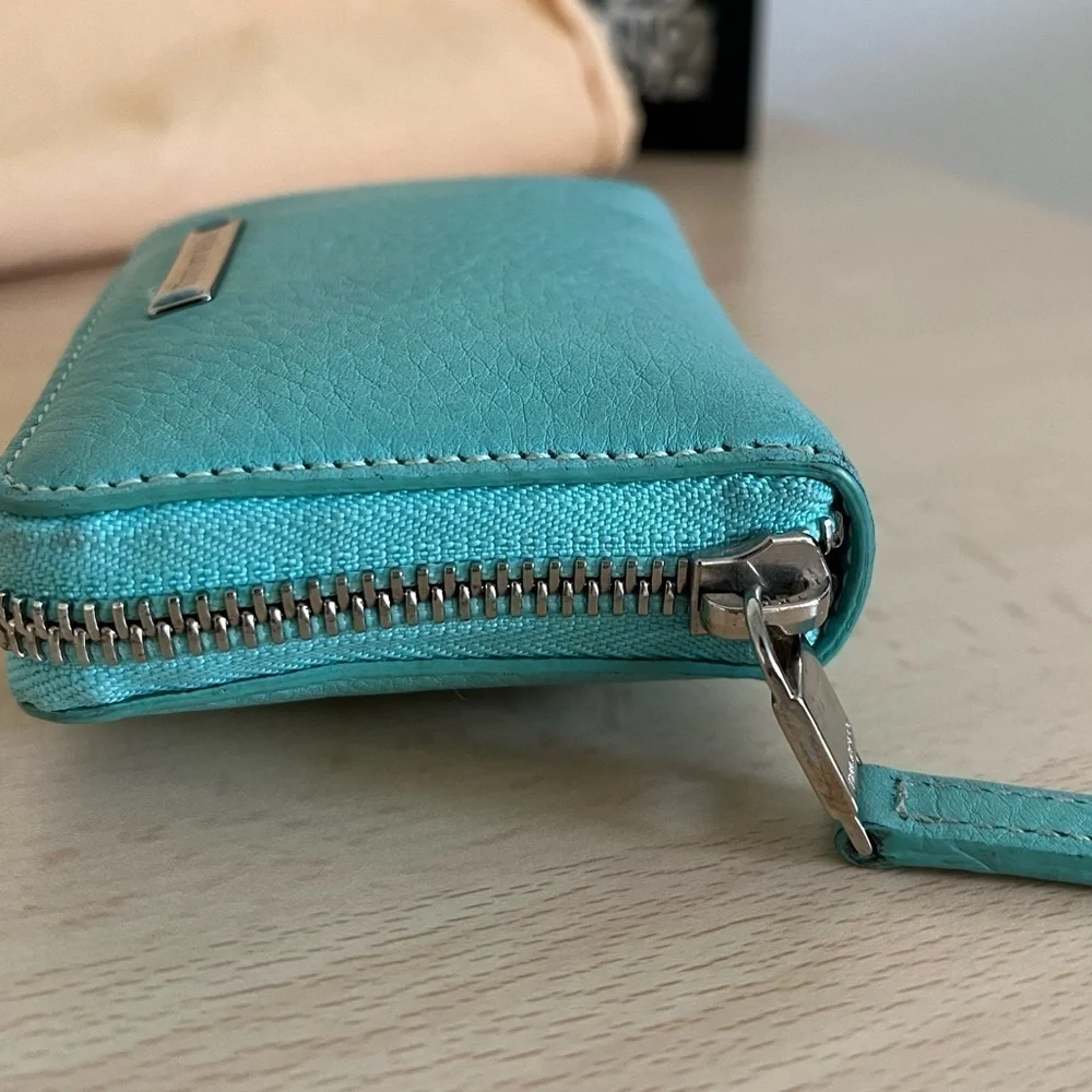 TIFFANY & Co. blue zip around wallet Italy